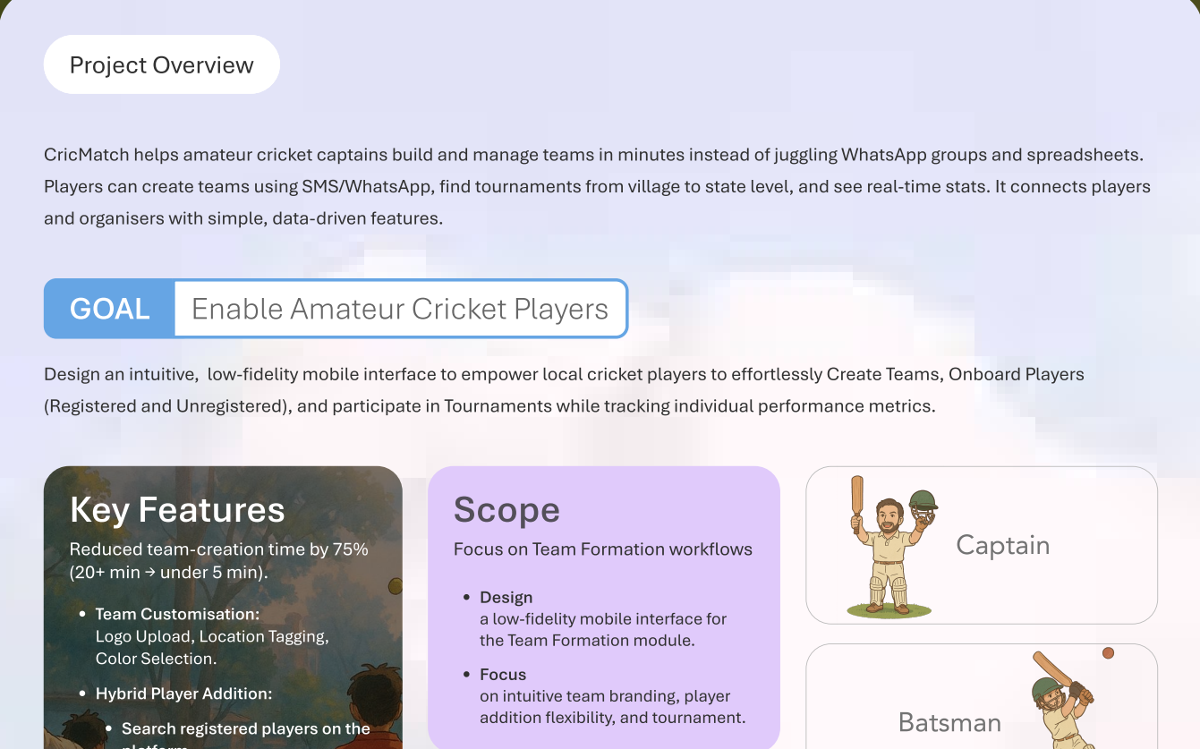 Cricket Team Formation App screen 2